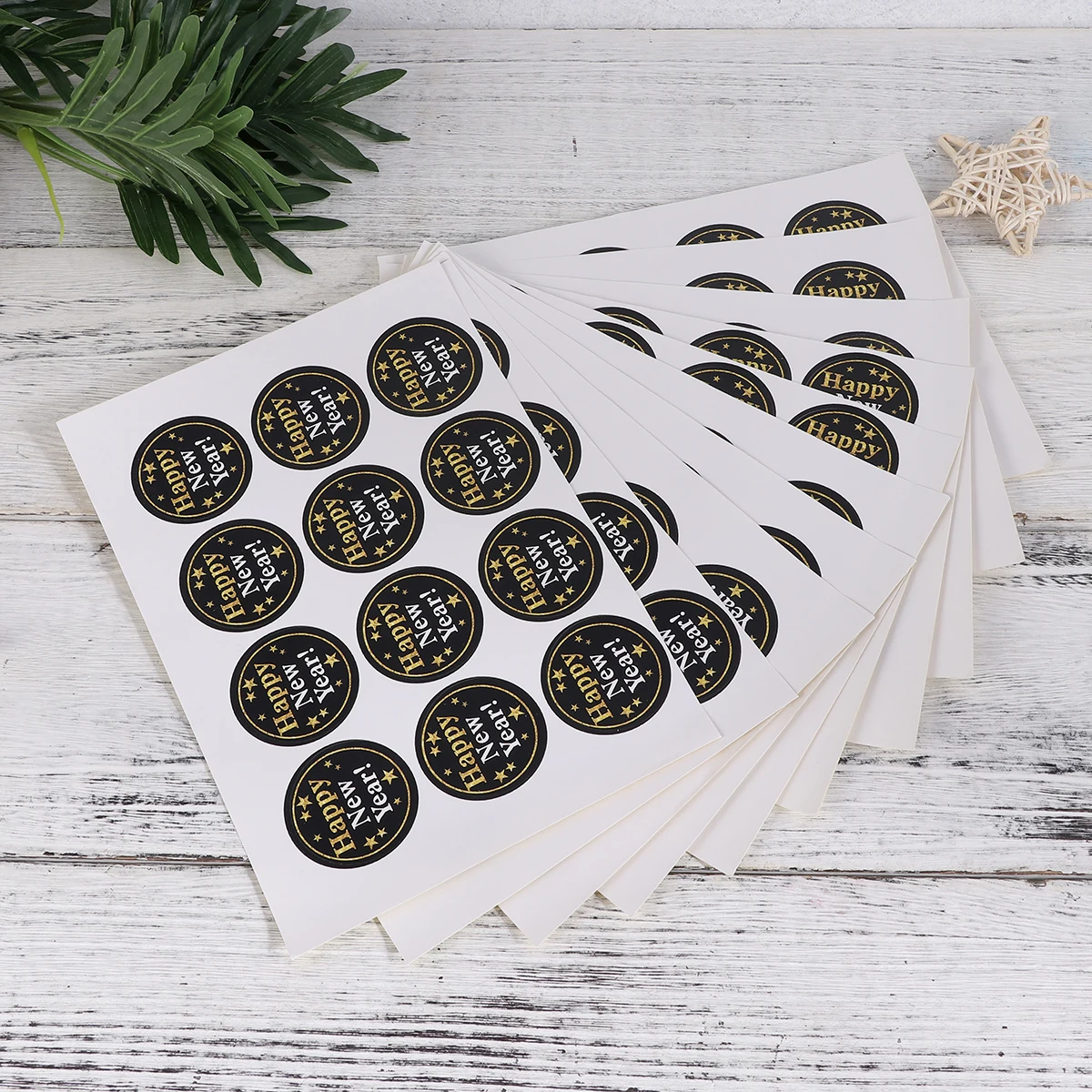 

144 шт. круглые уплотнительные наклейки с Новым годом, черные этикетки для мешков с печеньем «сделай сам», упаковка для выпечки, клейкие декоративные наклейки
