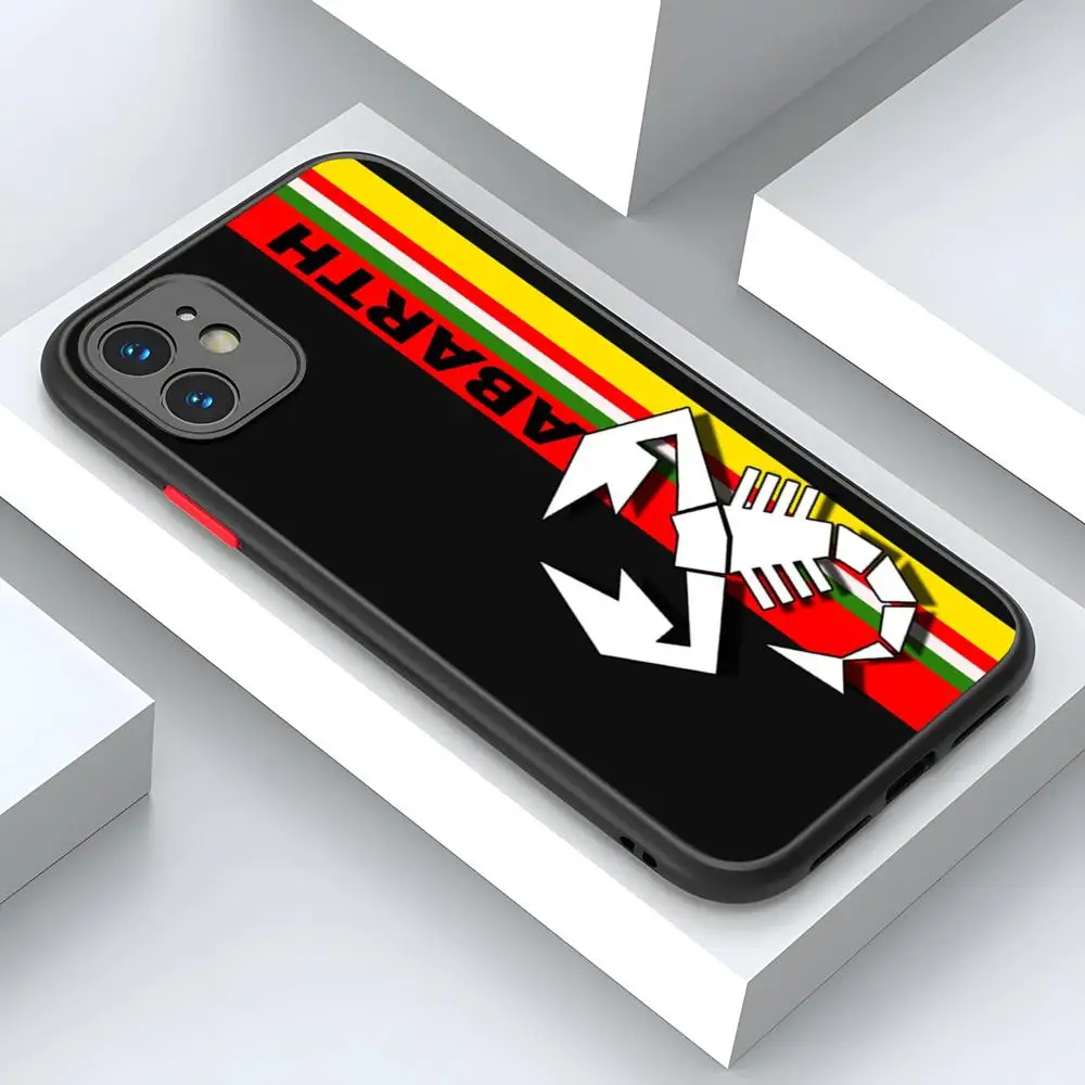 Italy Car Abarth New Phone Case Matte Transparent Back For iPhone 15 14 13 12 11 Pro Max X XR XS Plus Cover