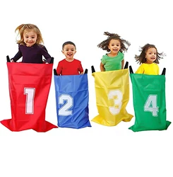 Canguru Jumping Bag Sack para Crianças, Multi Pessoa, Outdoor Sports Toys, Jogos de Corrida, Parent-Child Interactive Sense Training Props, 4Pcs