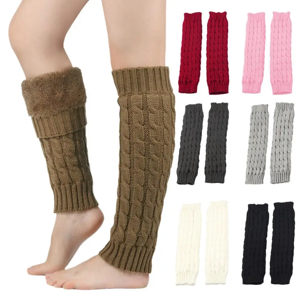 Winter Padded Woolen Sock for Women Cover Warm Stacked Socks Ladies Leg Warmers Knitted Twist Leg Warmers Boot Cuffs Long Socks