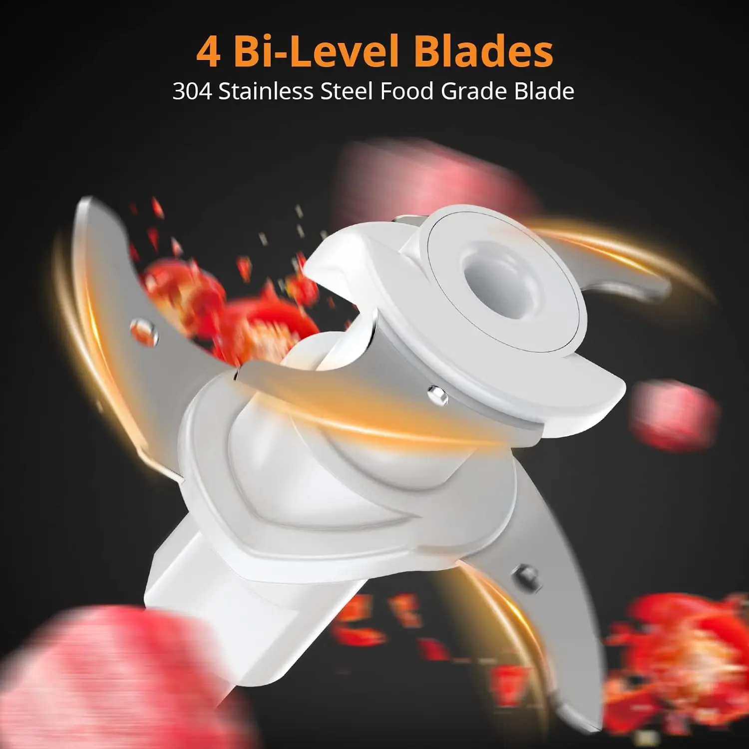 محضرة طعام صغيرة مع وعاء زجاجي سعة 2.5 كوب، مفرمة طعام كهربائية صغيرة 300 وات، محضر طعام للمطبخ بسرعتين مع شفرات حادة