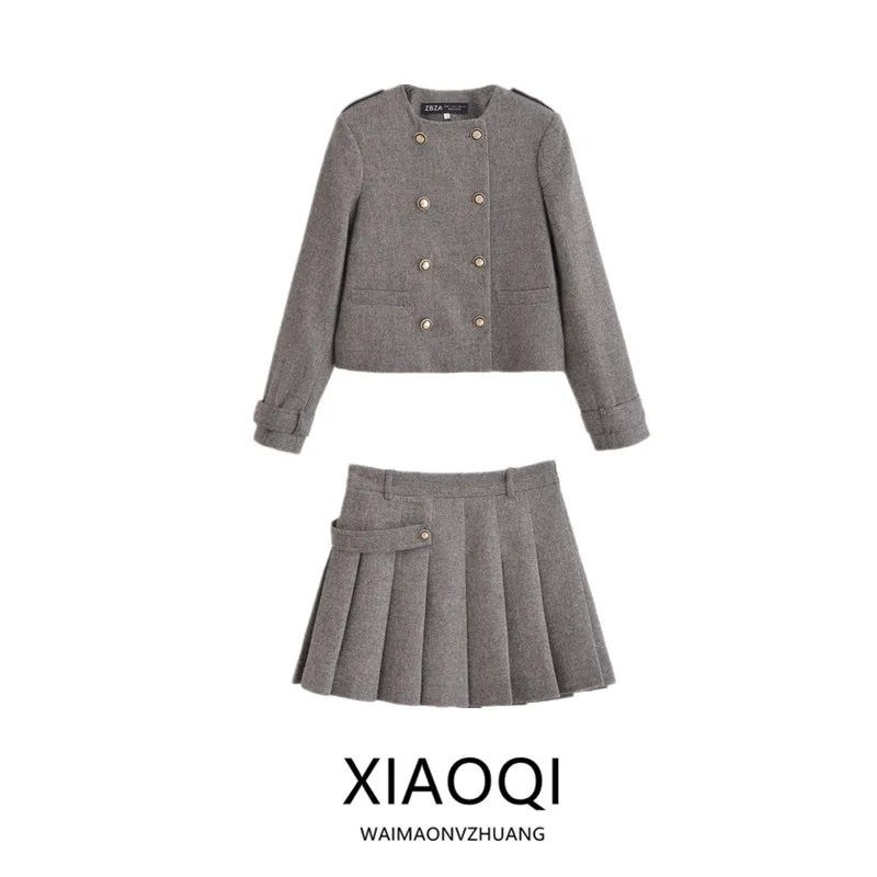

Faionable Wool Blend Jaet Coat Women's Autumn Winter New Arrival Button Decorated Versatile Outerwear 25-35 Years Old
