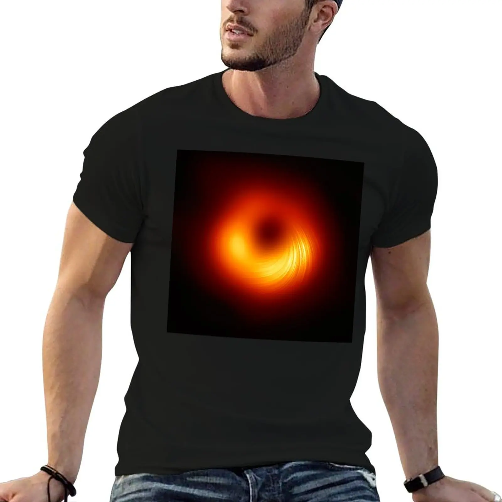 First Ever Image of a Black Hole in Polarized Light (8K Resolution) T-Shirt Large Size Breathable Tee