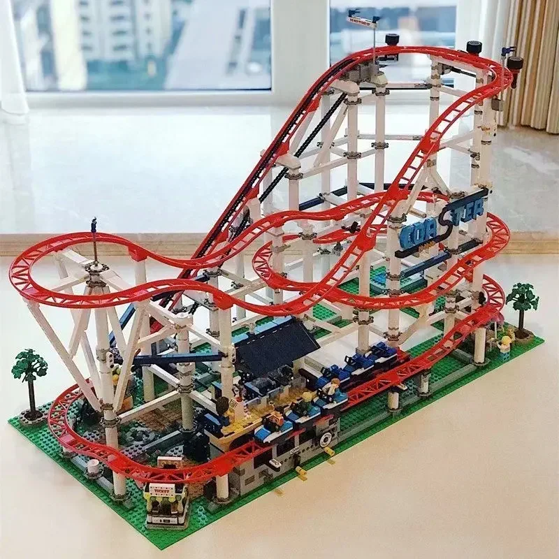 NEW 4619PCS With Motor Big Roller Coaster Compatible 15039 18003 DIY Model Building 10261 Blocks Bricks Kid Birthday Gifts