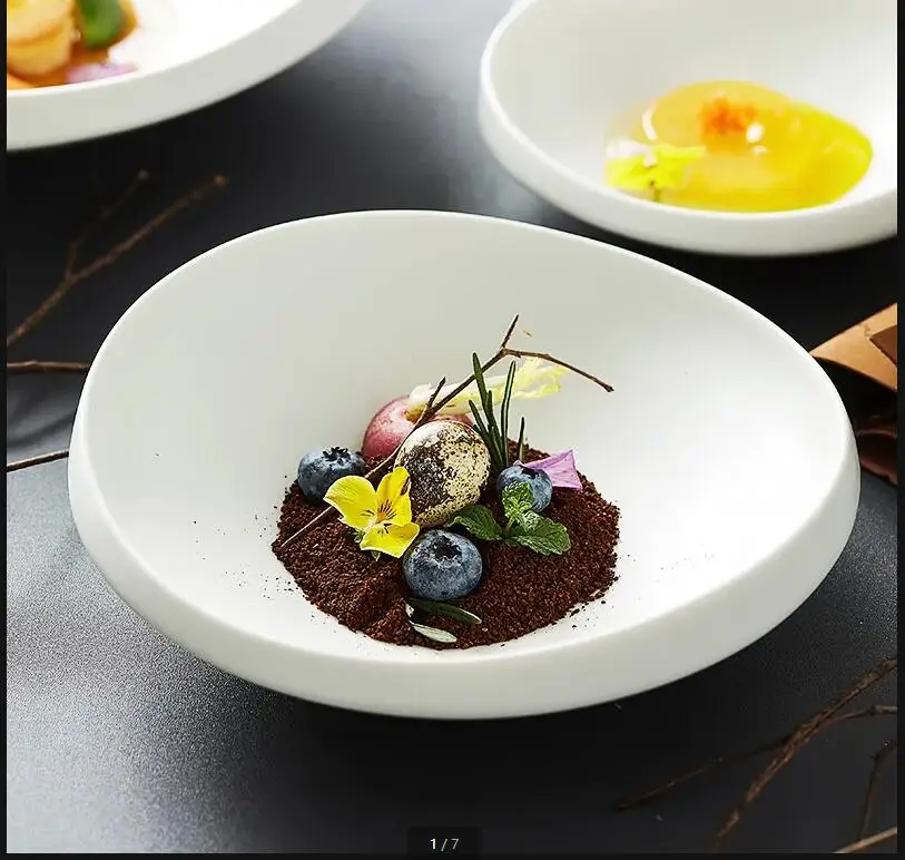 

Ceramic Round Salad Plate Fruit Bowl Themed Restaurant Dinner Plates Tableware Set Dinnerware Soup