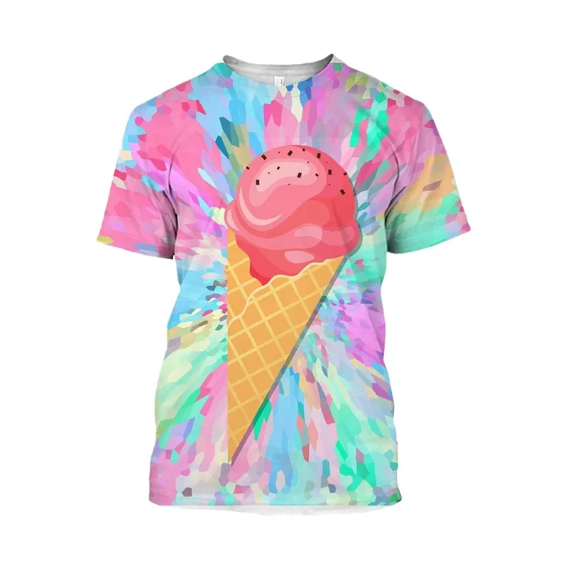

Ice Cream 3D Printed T-Shirt Men Strawberry Chocolate Graphic T Shirt Adults and Kids Clothes Unisex Funny Food Casual Tops Tees