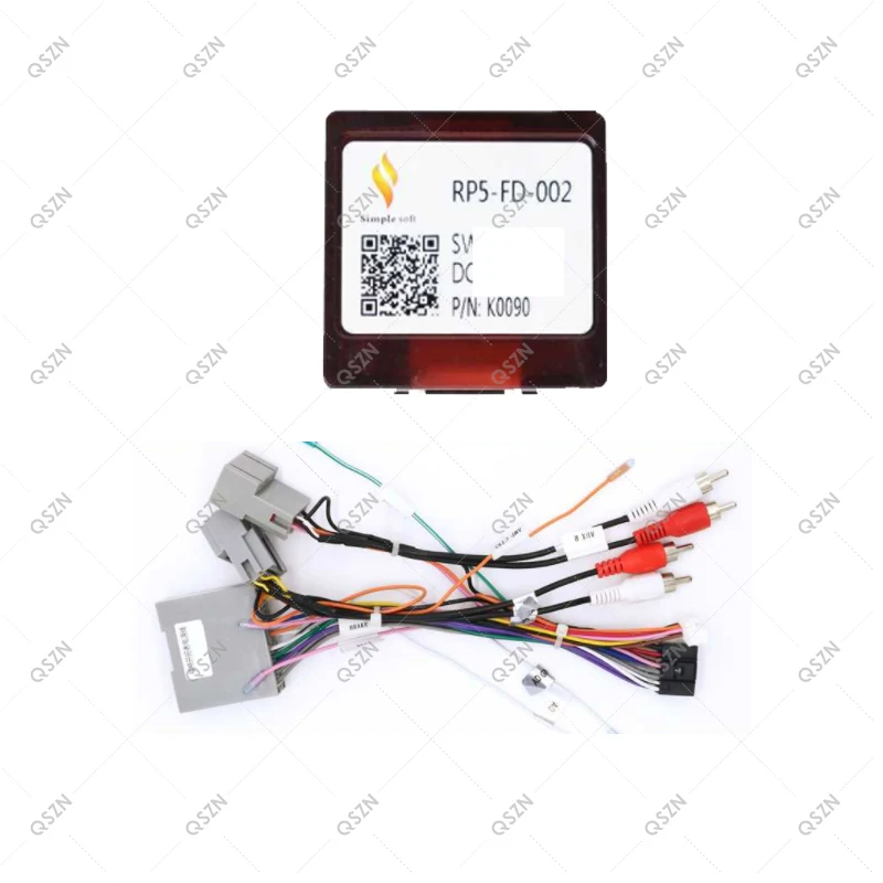 Car 16 pin Audio Wiring Harness With Canbus Box For Ford Fusion/Kuga/Escape 2007-2012 Stereo Installation Wire Adapter