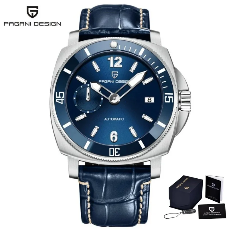 PAGANI DESIGN PD-1820 Men Automatic Mechanical Wristwatch, Full Stainless Steel Band, Sapphire Crystal Luminous 10Bar(100M) Wate