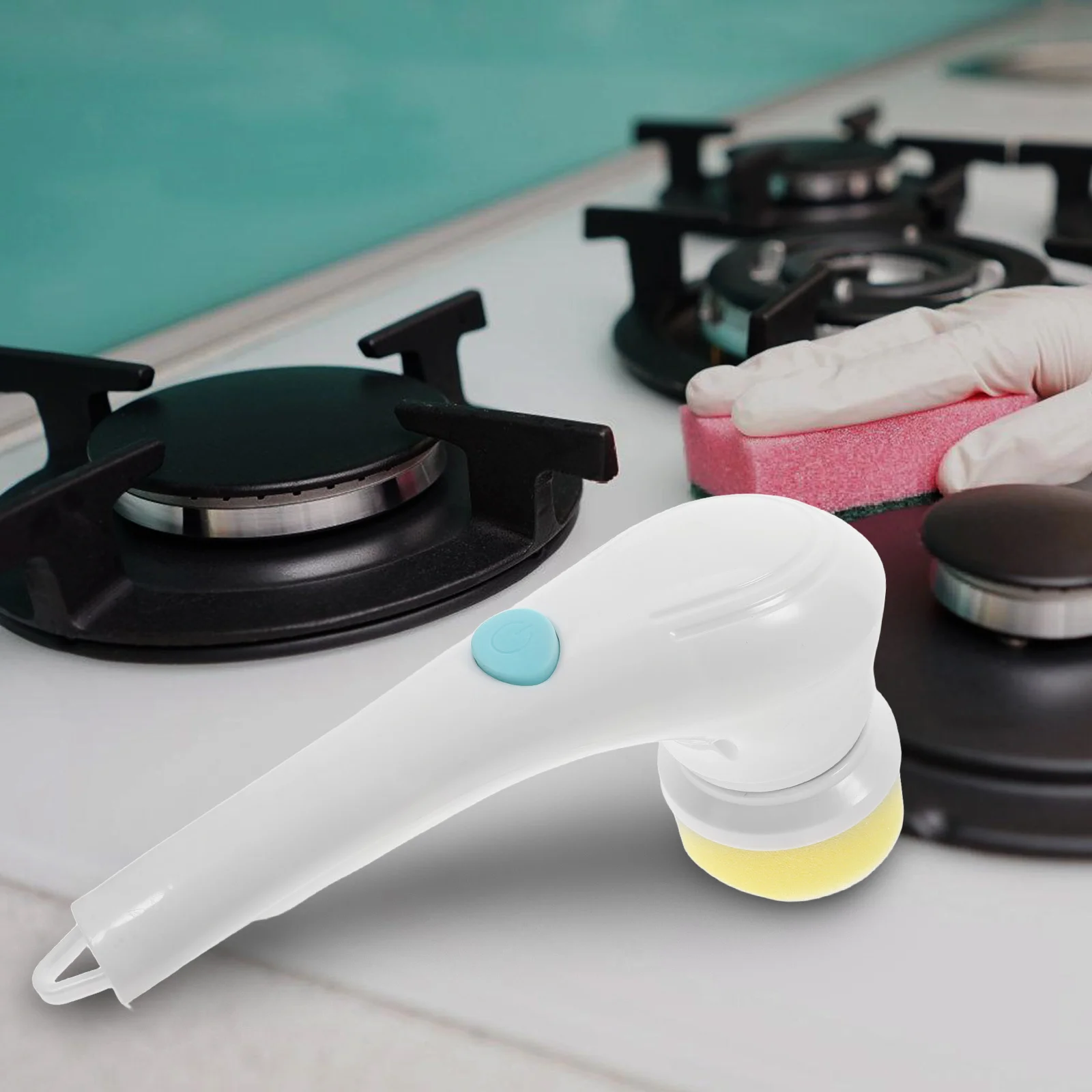 

Electric Cleaning Brush 5-in-1 Cordless Shower Scrubber Rotating Brush Replaceable Heads for Bathroom Kitchen Tiles Sink Bath