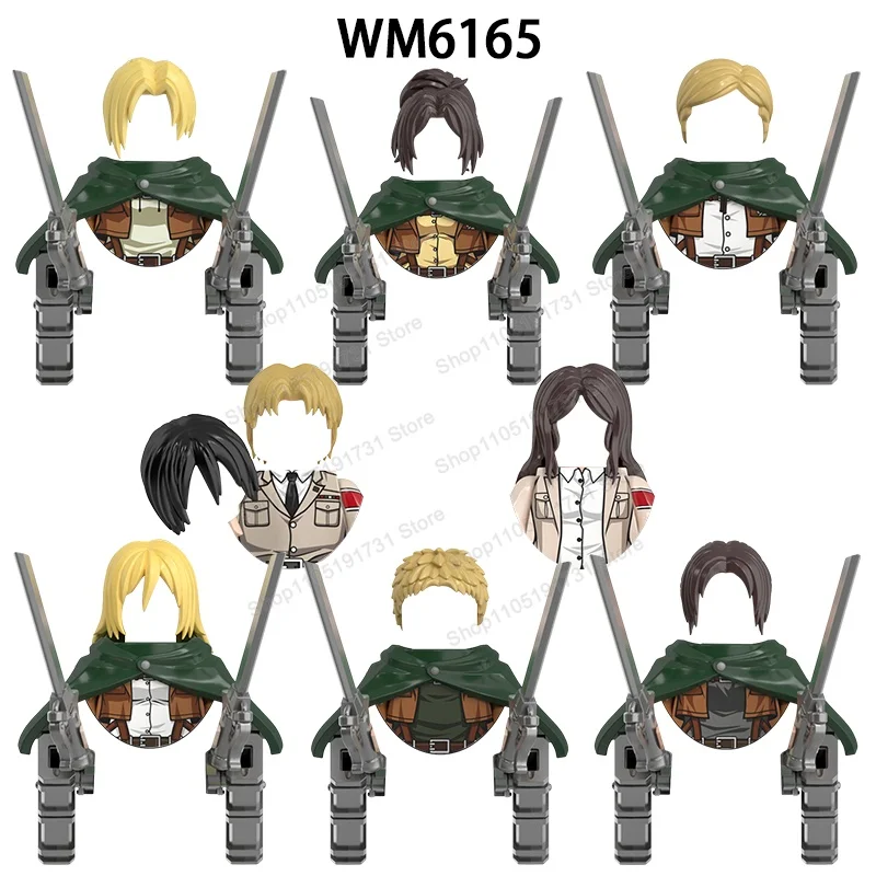 WM6204 WM6203 Anime Series Character Building Blocks Attack On Titan Action Figures Accessories Model Bricks Toys For Kids Gifts