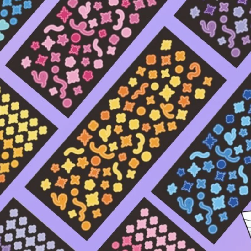 Korean Star Chasing Material Stickers Colorful Laser Diy Glitter Stickers Handbook Mobile Phone Computer Decoration Stickers