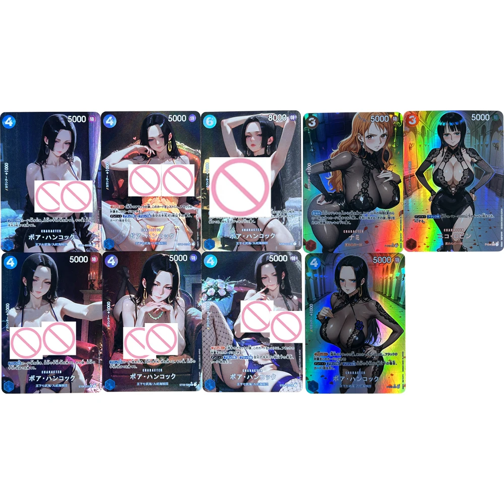 

6Pcs/set Anime OPCG Collection Card Big Breasts Sexy Card Nami Boa Hancock Refractive Colorful Flash Card Collecting Hobbies