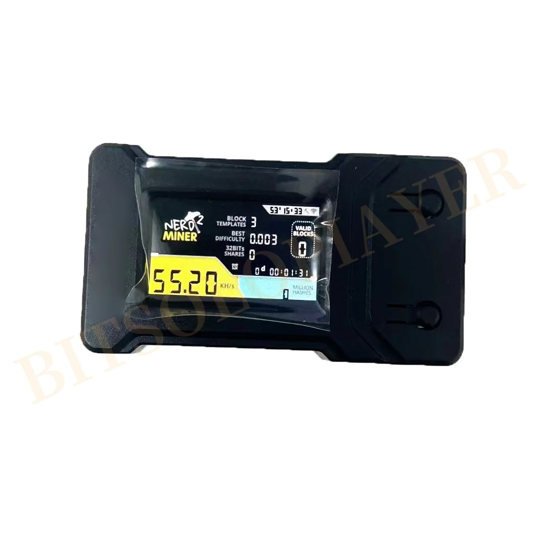 Bitcoin NerdMiner Mini V2.0 Hashrate 56Kh/s con Shell BTC Crypto Solo Lotería Nerd Miner Mini