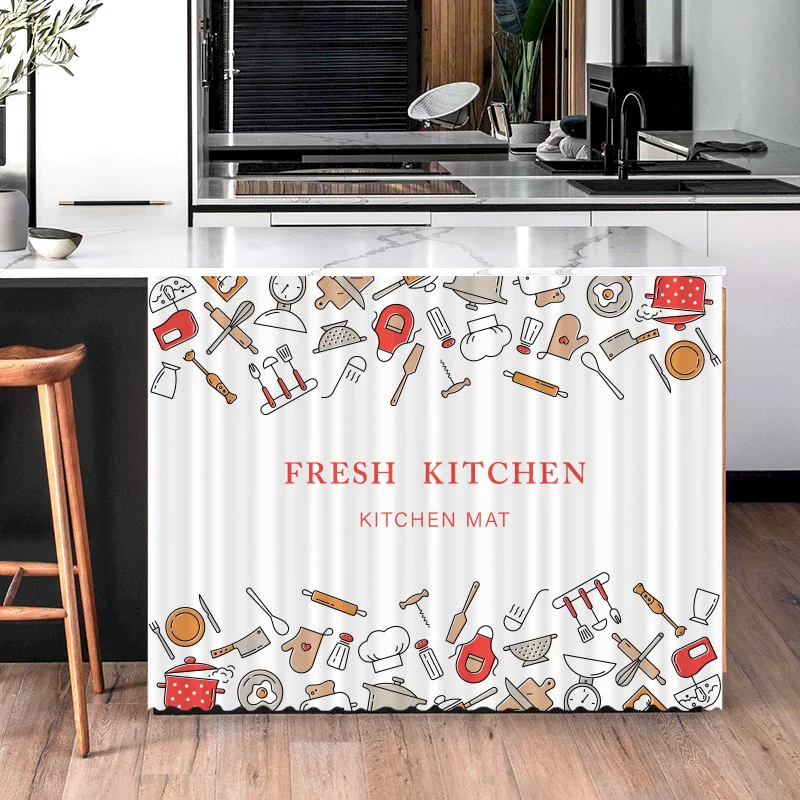 VIKAMA Diamond Free Cabinet Door Curtain Storage Kitchen Base Cabinet Dustproof Short Curtain Home Decoration Storage Rack