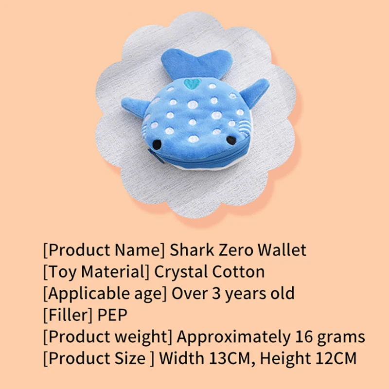 لطيف الكرتون الحوت القرش عملة المحفظة Kawaii أفخم المحفظة المحمولة مفتاح سماعة المنظم سستة الحقيبة الاطفال هدية #5