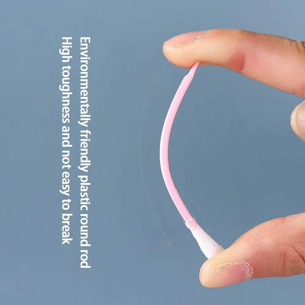 100 pezzi di alta qualità a doppia testa detergente per orecchie tamponi di cotone in plastica usa e getta con cucchiai per le orecchie pulizia morbida bocciolo di cotone casa