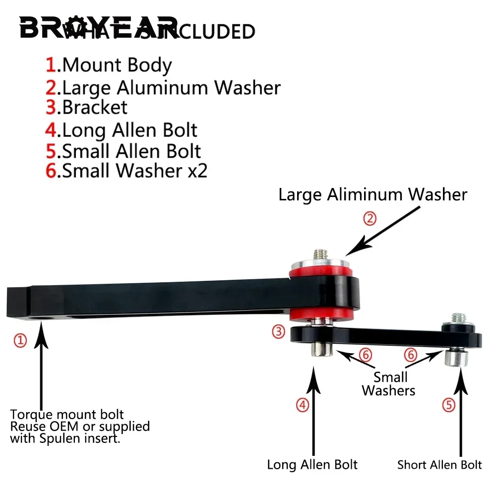 Broyear جودة عالية لشركة فولكس فاجن جيتا A3 2.0T MK5 MK6 جولف GTI R محرك نقل جبل عدة عظم الكلب