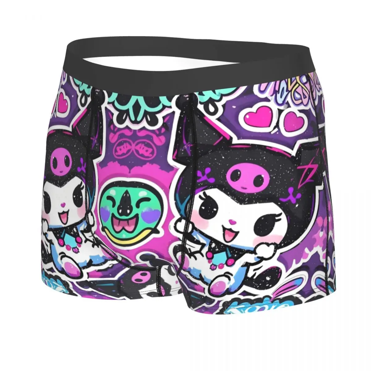 Custom Kuromi Cartoon Movie Underwear Men Print Classical Anime Boxer Shorts Panties Briefs Soft Underpants