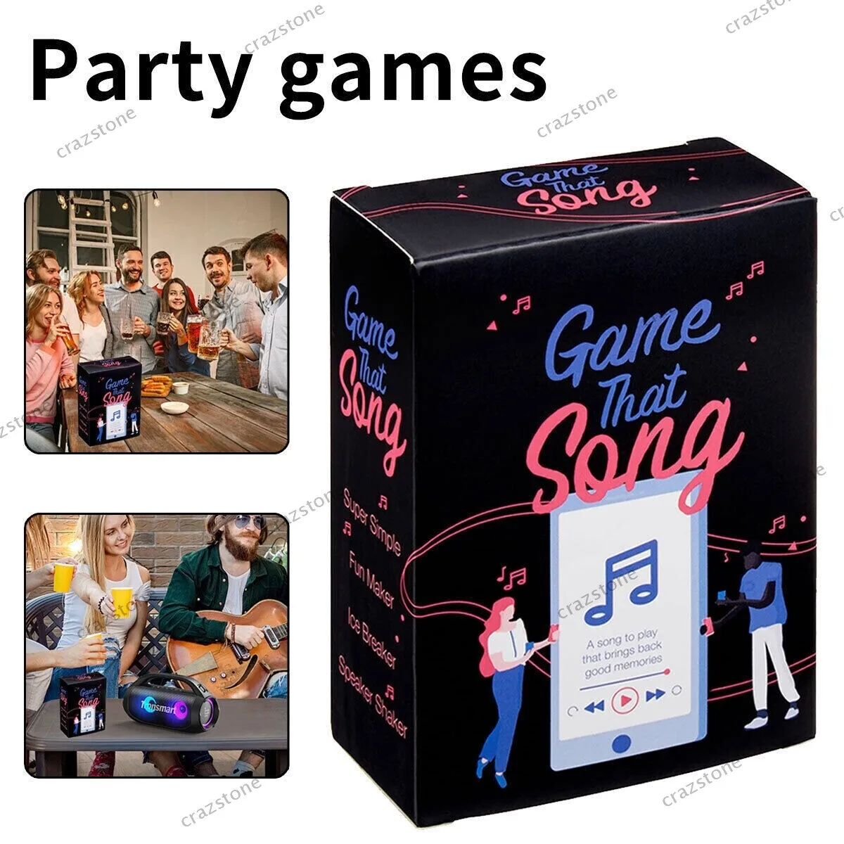 Que jogo de cartas musicais divertido de músicas para adultos e adolescentes - competir para tocar a música
