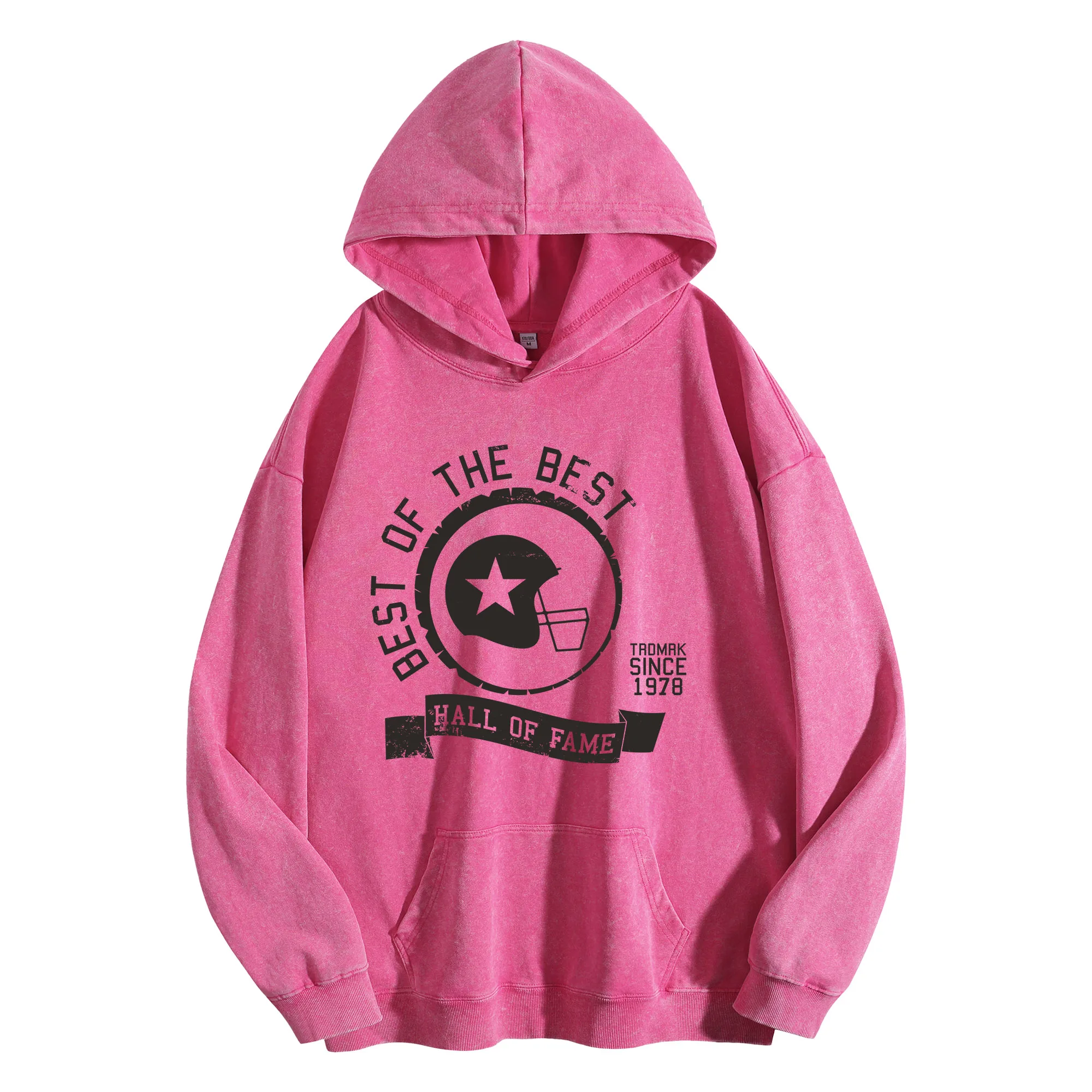 

BEST OF THE BEST Графический принт 400 г Винтажная стираная толстовка унисекс Уличная одежда большого размера Пуловер осень/зима Коллекция