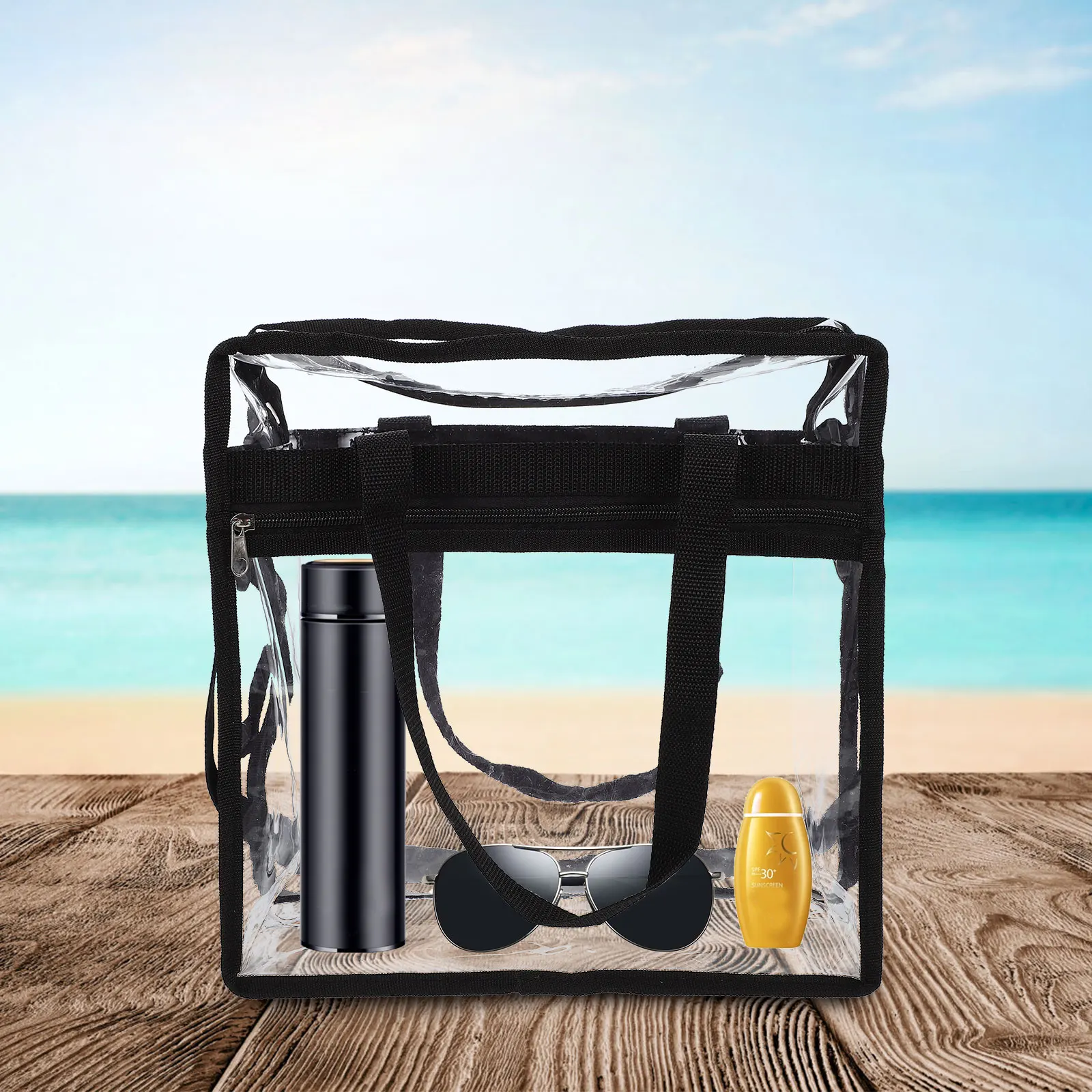

Stylish Transparent Shoulder Bag Durable Pvc Multi-Function Crossbody Pouch For Women Portable Clear Purse Outdoor Daily Travel