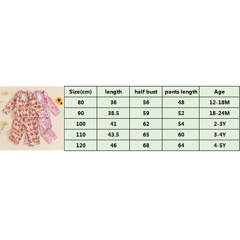 Kids Girls Autumn 2 Pieces Pajamas Sets Floral Print Button up Long Sleeves Tops and Elastic Pants Satin Loungewear Sleepwear image 6