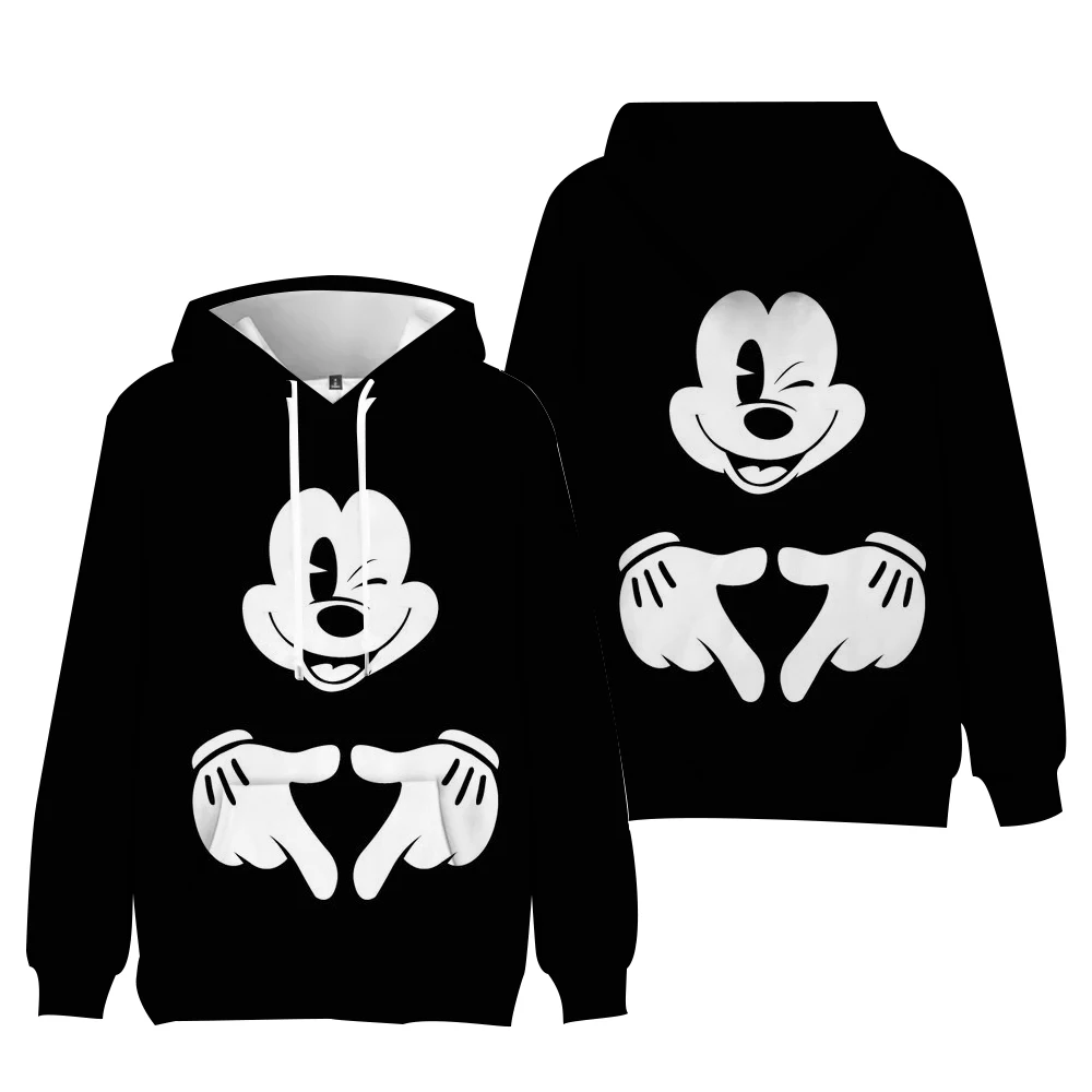 New Streetwear Hoodie Men\'s Fall Long Sleeve Harajuku Disney Stitch and Mickey 3D Print Casual Sweatshirt Y2K 2024