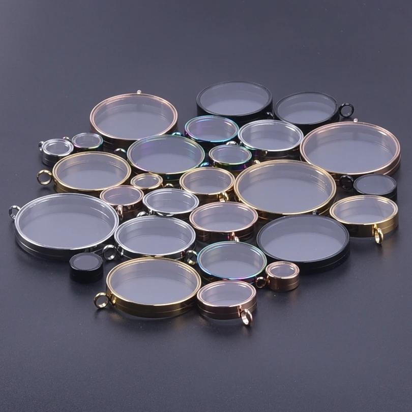 1Pc Edelstahl Runde Memorial Feuerbestattung Asche Münze Lünette Medaillon Anhänger Öffnende Glas Schwimm Relicario Colgantes Schmuck – Detail 3
