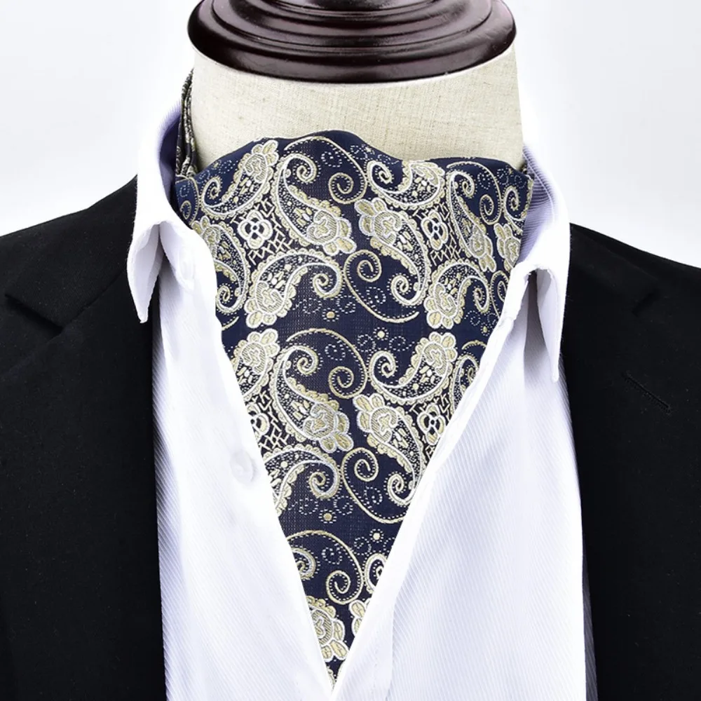 Luxury Floral Men Cashew Tie Jacquard Leaf British Collar Scarf Party Accessories Formal Neck Tie Wedding