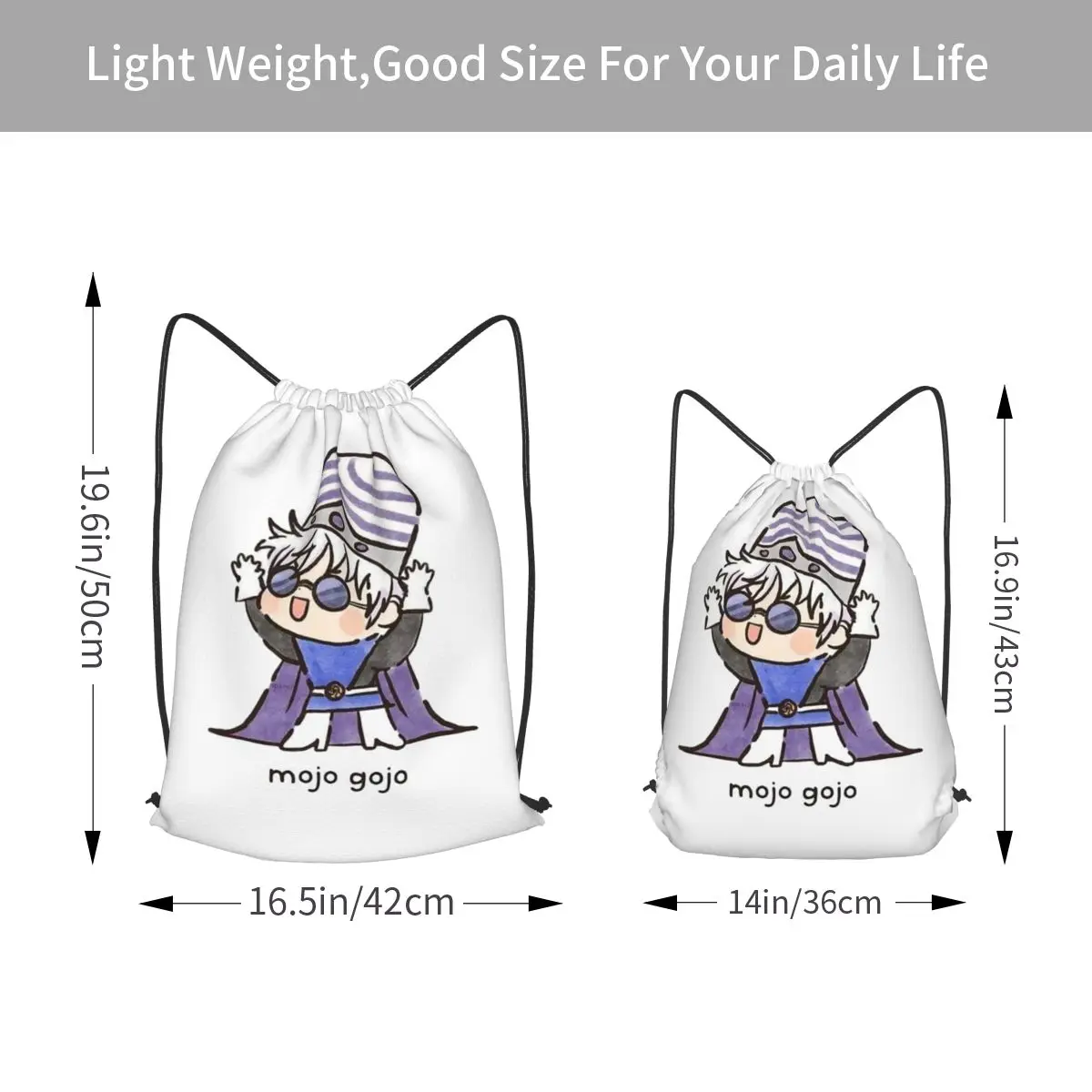 Mojo Gojo Backpacks Fashion Drawstring Bags Storage Bag Book Bags for Travel Students