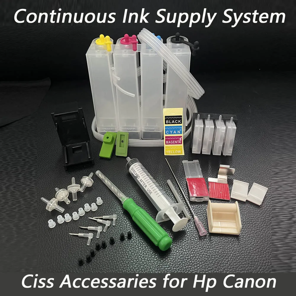 System ciągłego zasilania atramentem Uniwersalny zestaw kolorowy CISS Akcesoria Zamiennik zbiornika do wiertarki HP do drukarki Canon