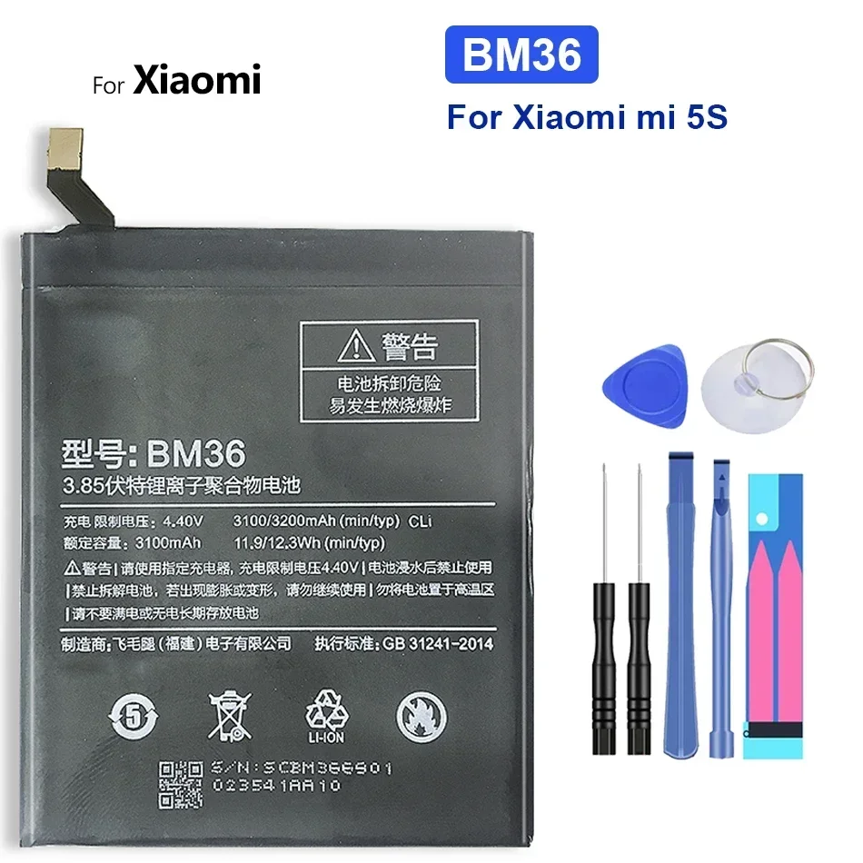 BM37 BN31 BN34 BN20 BM22 BM36 Battery For Xiaomi mi 5 5S 5S Plus 5C 5A 5X A1 for Redmi Note 5A Prime S2 5A Pro Y1