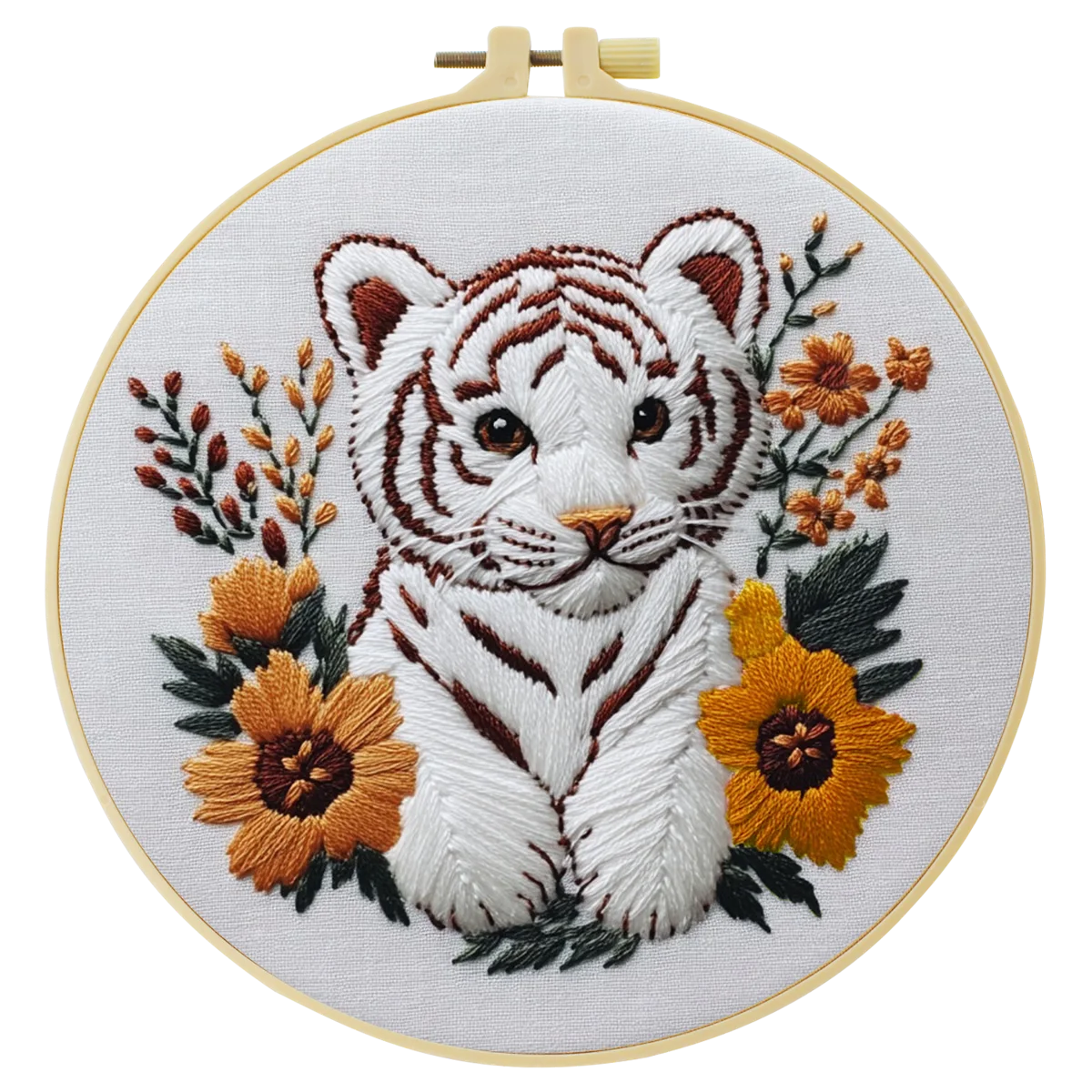 1 Stück 20X20CM/15X15CM 7,87/6,3 Zoll Tiger-Taschen-Stickerei-Starter-Kit DIY-Kit DIY-Stickerei-Set Handarbeiten Nähkunst Nadelkunst – Detail 4