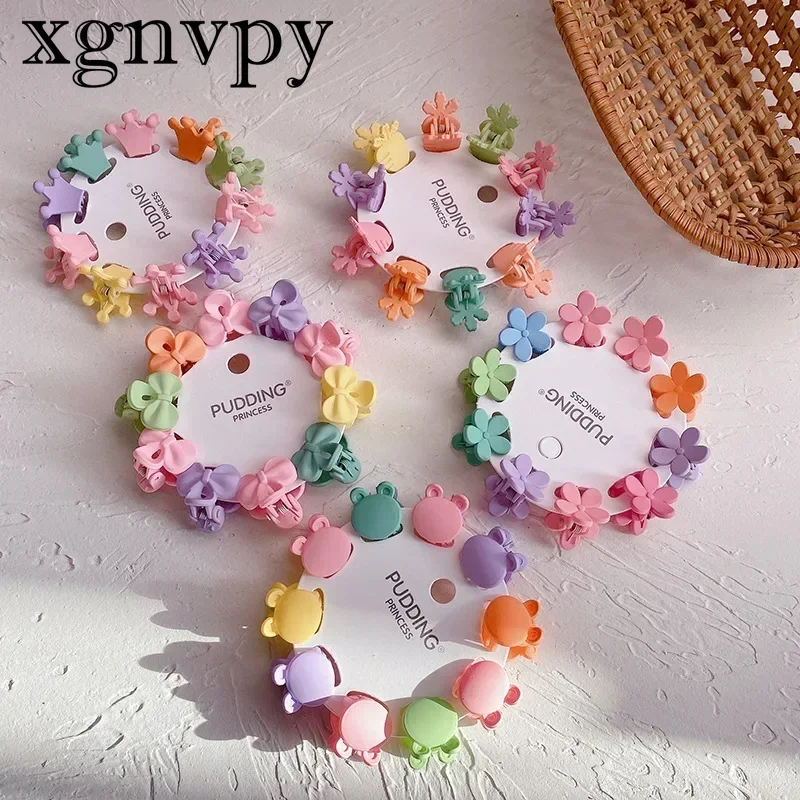 Xgnvpy-Pince à cheveux coréenne mignonne pour enfants, pince à griffes pour bébé fille, pince à cheveux cassée douce, document solide, accessoires pour cheveux, 10 pièces