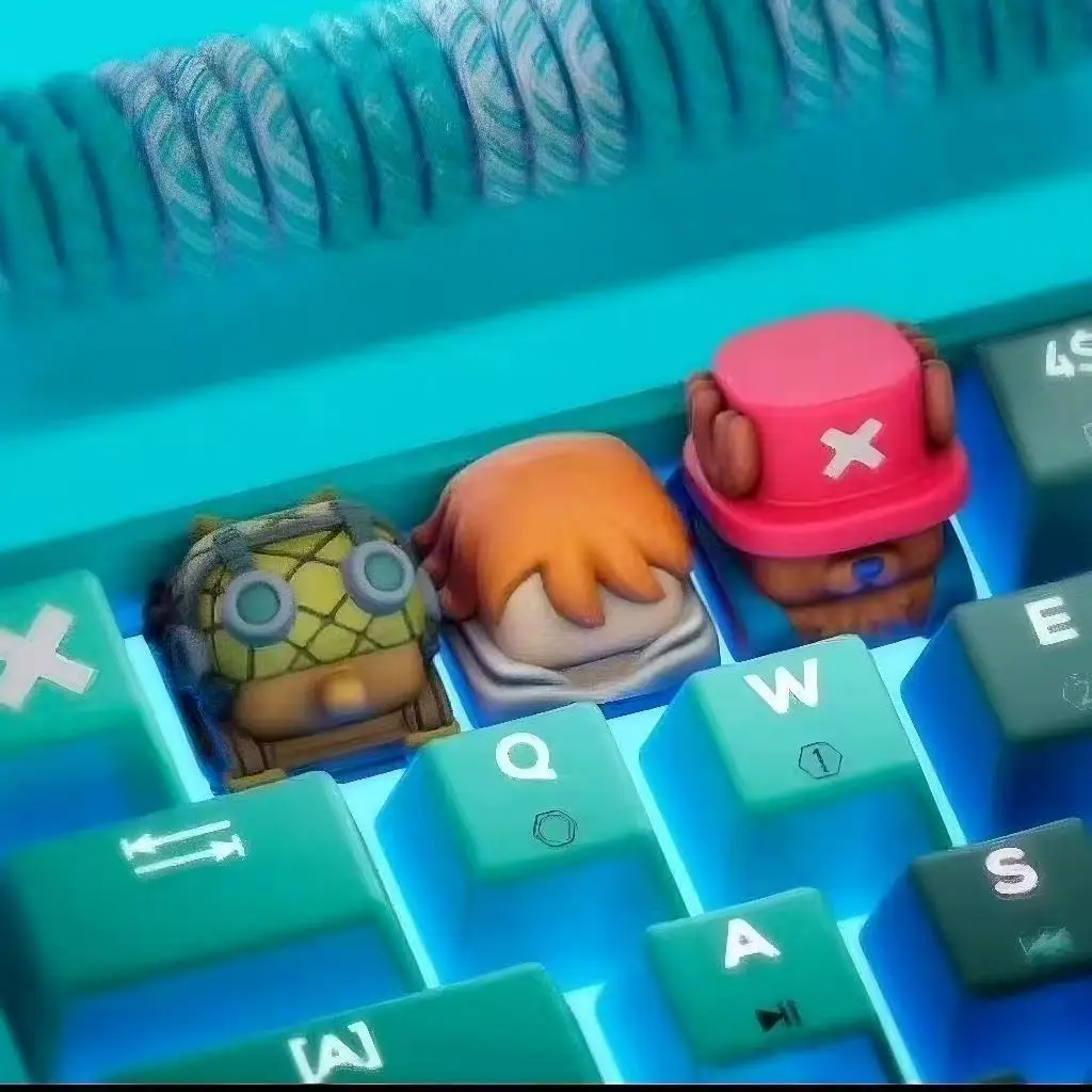 

Цельная фигурка аниме с героями мультфильмов «сделай сам», Nami Chopper Usopp, колпачок для клавиш с крестом, механическая клавиатура ESC, базовая колпачок для ключей, подарок