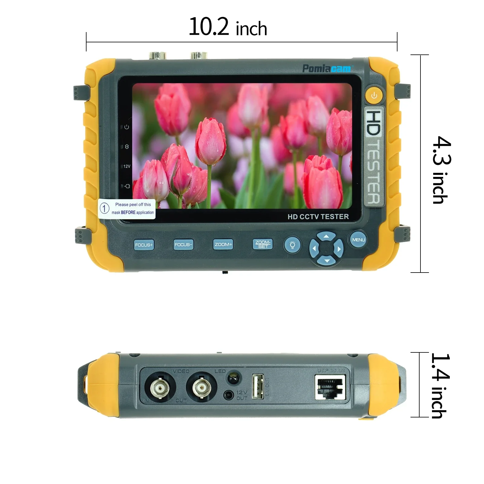 IV8W CCTV Camera Tester Monitor 8MP ADH CVI TVI CVBS 4 Ins 1 Cameras HD coaxial tester DC12V output power CCTV Tester Test Tool