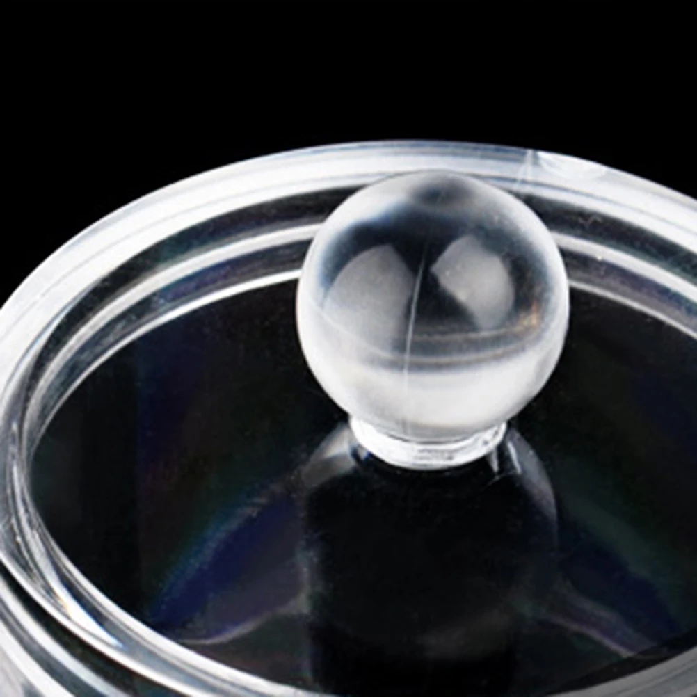 

Clear Acrylic Cotton Ball and Swab Holder Round Jar with Lid Makeup Organizer Storage Container for Cotton Pads Bathroom Bedroom