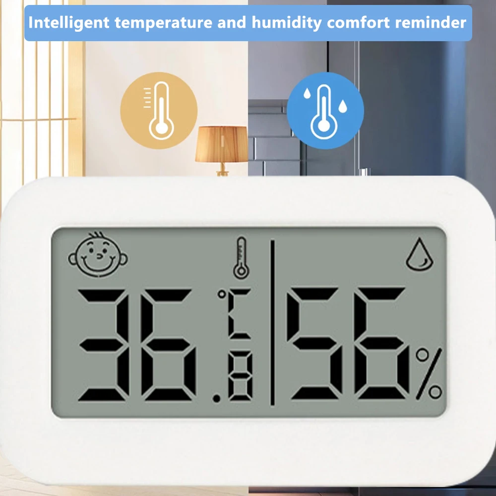 Digital Electronic Thermometer Hygrometer Indoor Home Weather Station High Precision Temperature Humidity Tester With Battery