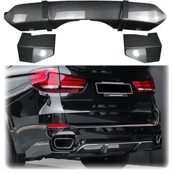 2014 To 2018 For BMW X5 F15 M Sport M-Tech MP Rear Bumper Lip Diffuser Spoiler Side Splitter Cover ABS Gloss Black Carbon Fiber