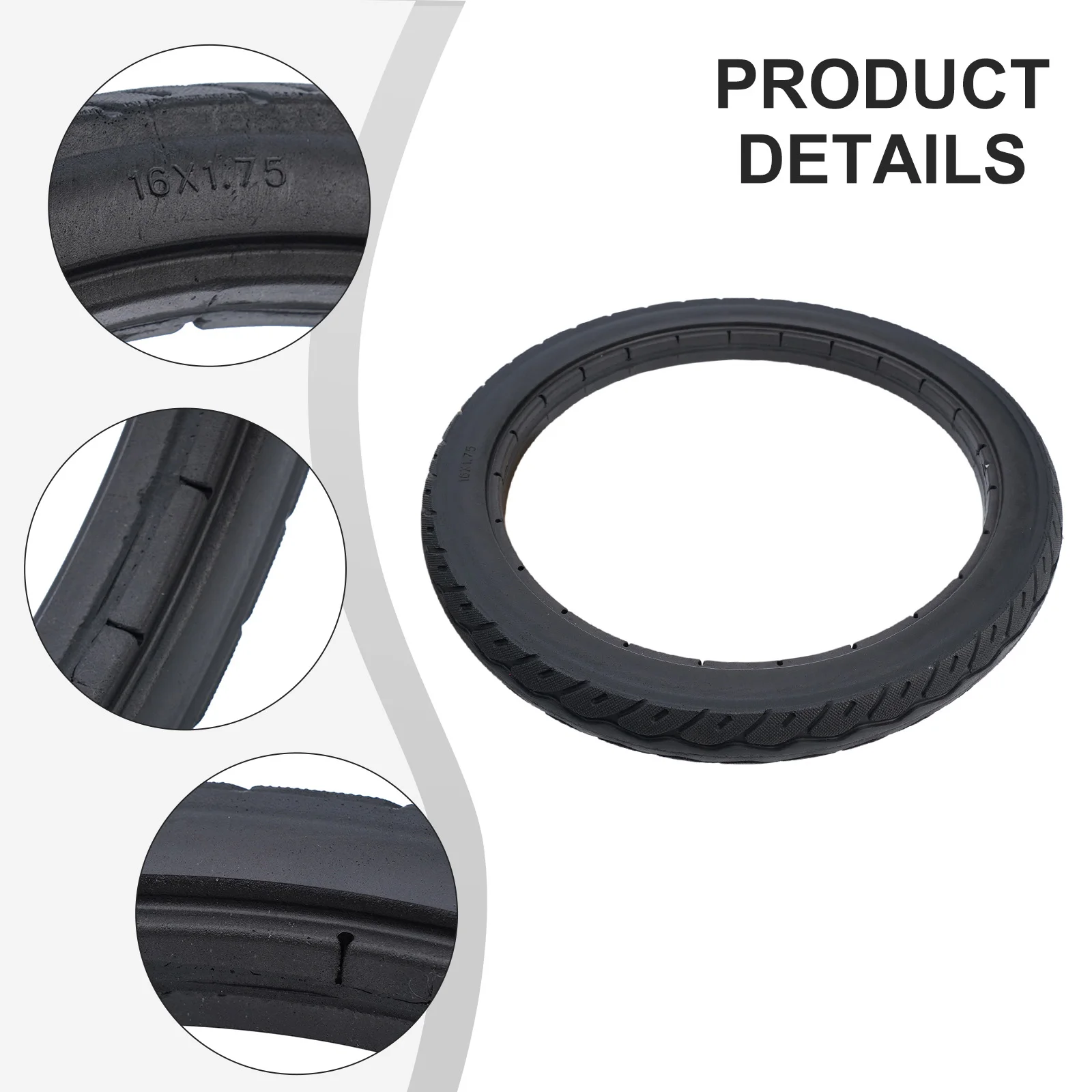 16 Inch 16*1.75 Explosion-proof Solid Tires For Electric Bike Bicycle Replacement Applications Tires Electric Bike Note