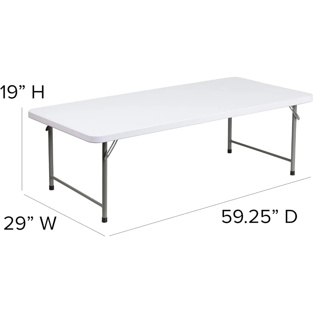 4.93' Classroom Activity Table for School and Home, Heavy-Duty Rectangular Plastic Activity Table for Kids, White