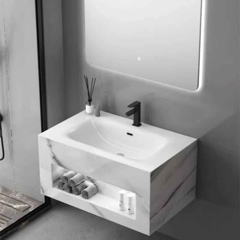 

Ванная комната отеля Современная ванная комната умывальник с раковиной Материал из шифера для умывальника