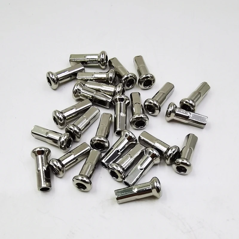 Material 304 Stainless Steel Nipples For Diameter 3.2mm 10G E-bike Spokes Length 18.5mm Sliver Color Spoke Caps For Motocycle