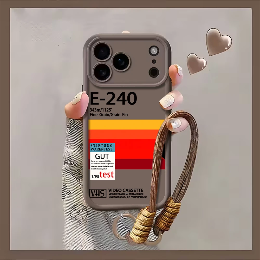 Y2K Retro Industriestil Silikonhülle für iPhone 16 17 Pro Max Hüllen Telefon 11 12 13 ProMax 14 15 Plus mit Lanyard Weiche Abdeckung – Detail 8