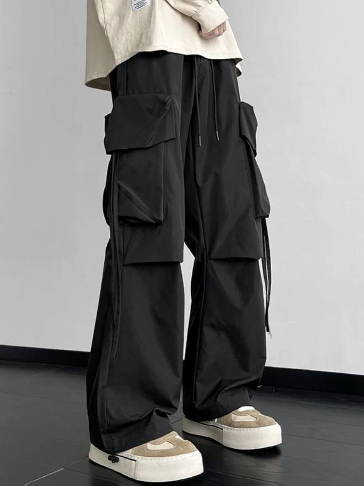 

American Sle Casual Work Pants Men's Summer Thin Wide Leg Jaet Pants 2024 New Faion Men's Casual Long Pants