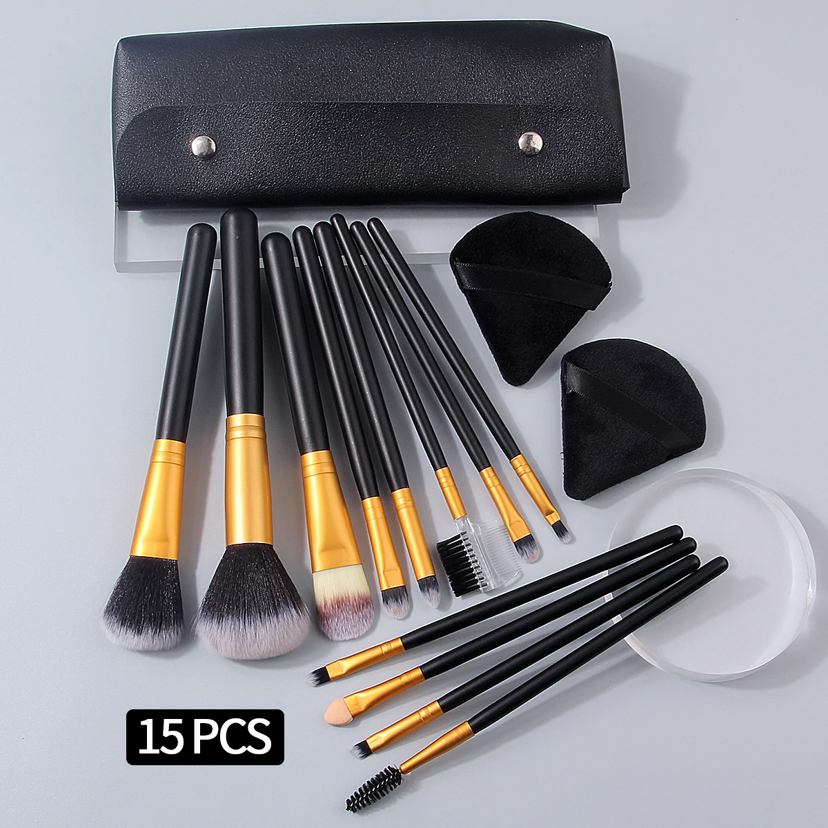 1/5/12/13/15PCS High-End-Multifunktions-Make-up-Pinsel-Set, antihaftbeschichtetes Puder, dreieckiger Puderquaste, einfache Aufbewahrungstasche