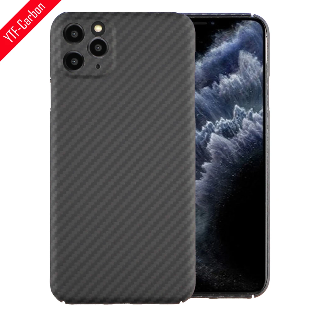 

YTF-carbon For iPhone 11 Pro Max Case back cover Real carbon fiber Fine hole camera anti-fall cover For iPhone 11 Business shell