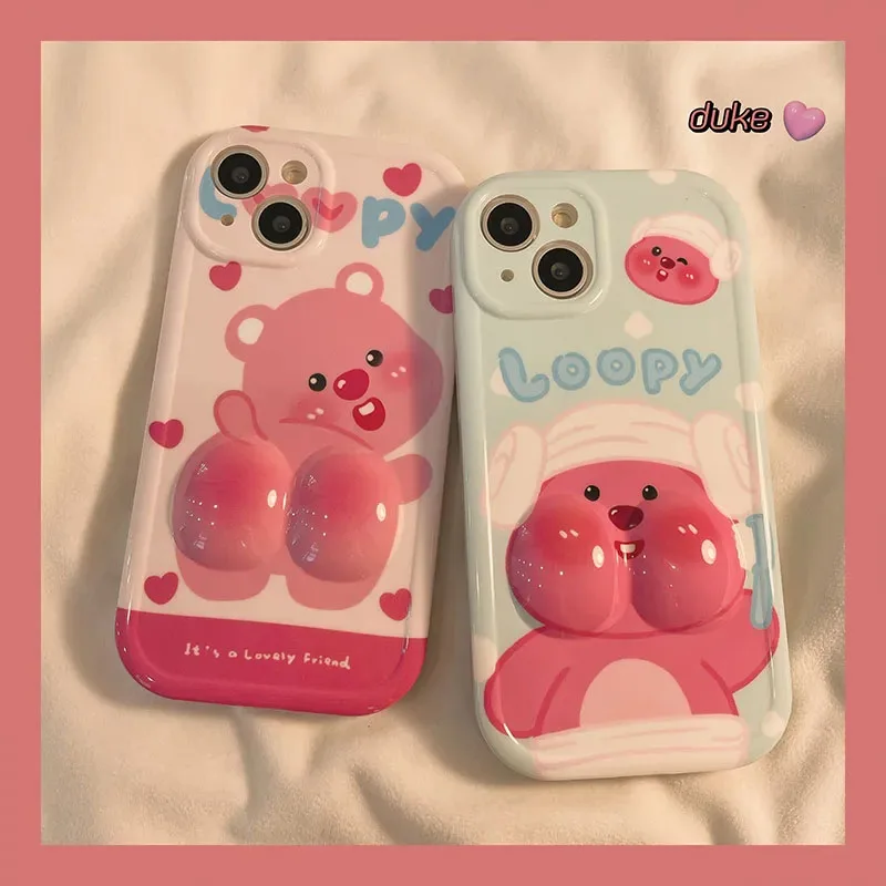 

Kawaii Loopy Iphone Phone Case Cute Cartoonsilica Gel All Inclusive Couple Iphone14 13Promax Decompression Phone Case Gifts