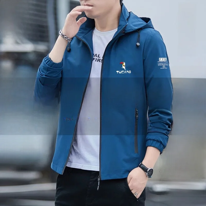 

Thiened Fce Lined Men's Spring Autumn Jaet Windproof Casual Sle Stand Fit Polyester Nylon Cosite Fiber Zipper ...