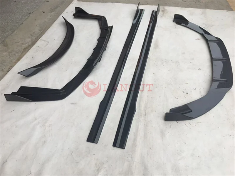 يتم استخدام أجزاء جسم السيارة لمازيراتي بريزيدنت 13-17 ألياف الكربون المعدلة الصغيرة المحيطة الأمامية الشفة الجانبية تنورة ذيل الشفة الخلفية #4